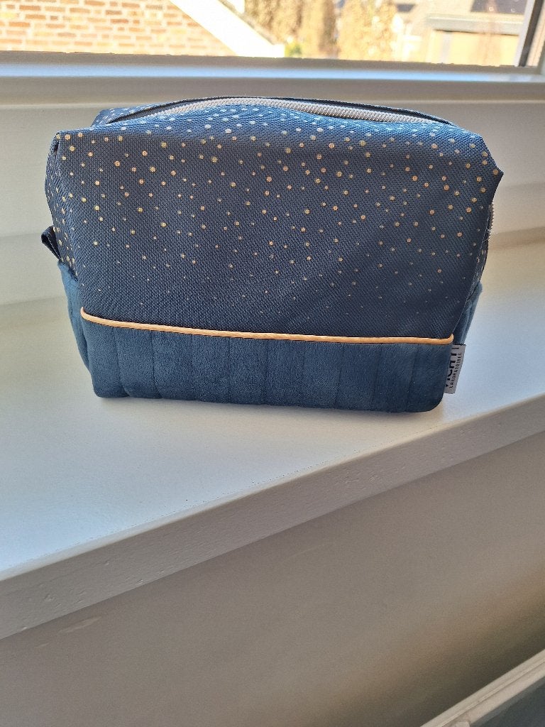 toilettas donkerblauw Vichy, Ophalen of Verzenden, Nieuw, Blauw, Dame