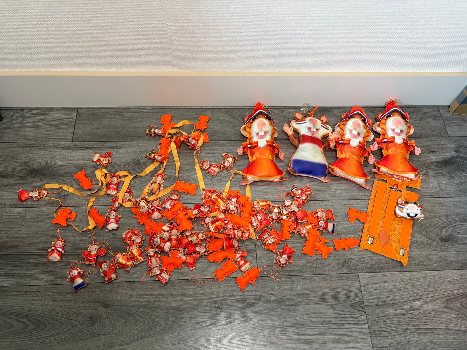 Grote partij Holland Hup Oranje hamsters decoratie, Ophalen of Verzenden, Gebruikt, Overige soorten, Beeldje of Figuurtje