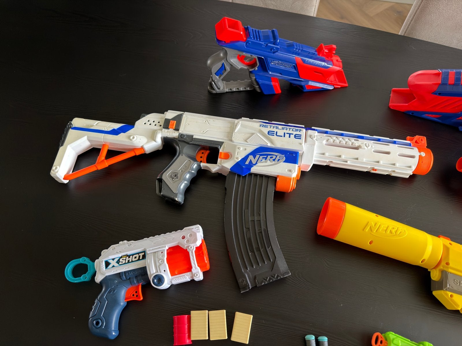 Grote Nerf collectie (9 stuks) met Accessoires, Verzenden, Gebruikt, Jongen of Meisje