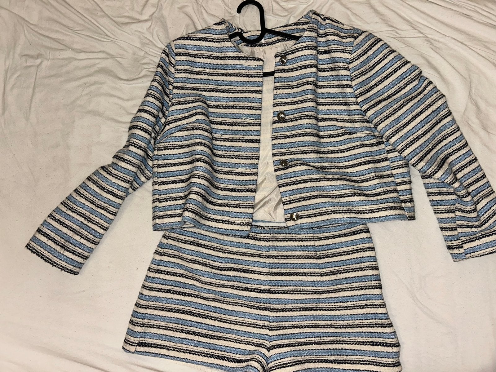 Primark gestreept jasje en short set - Maat 40, Maat 38/40 (M), Blauw, Nieuw, Ophalen of Verzenden