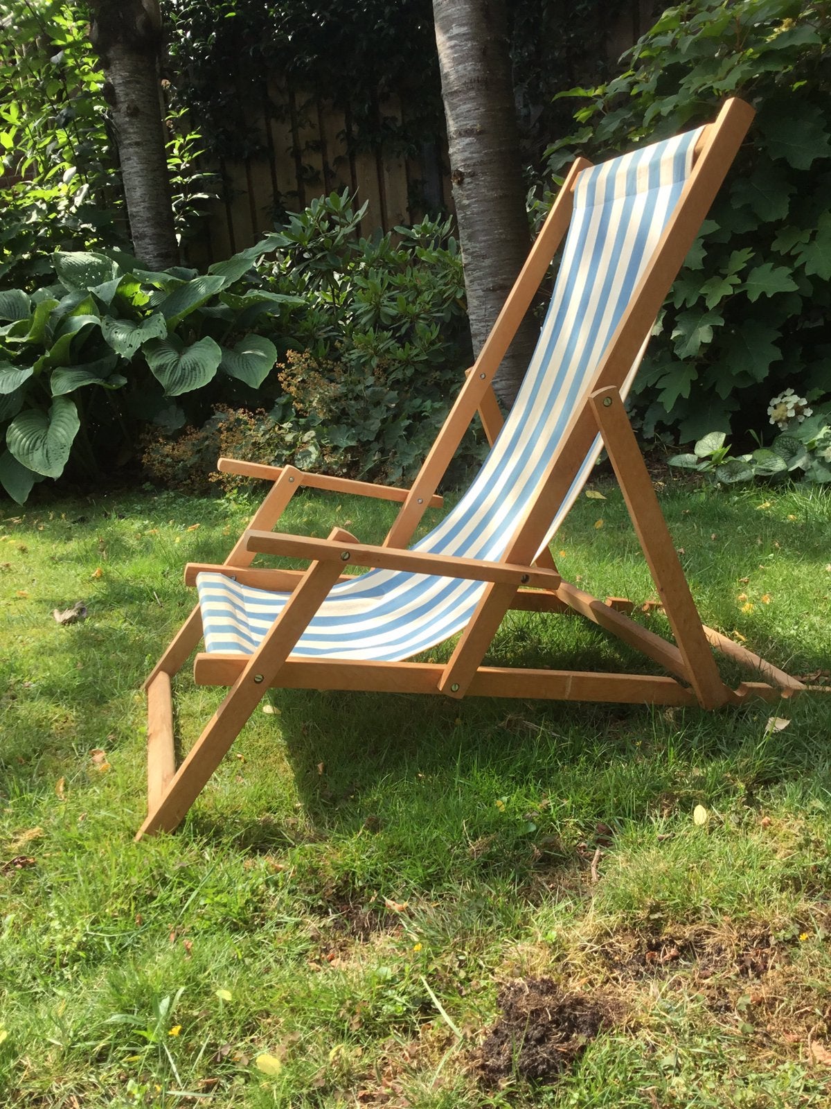 Verstelbare houten strandstoel., Ophalen, Gebruikt, Hout