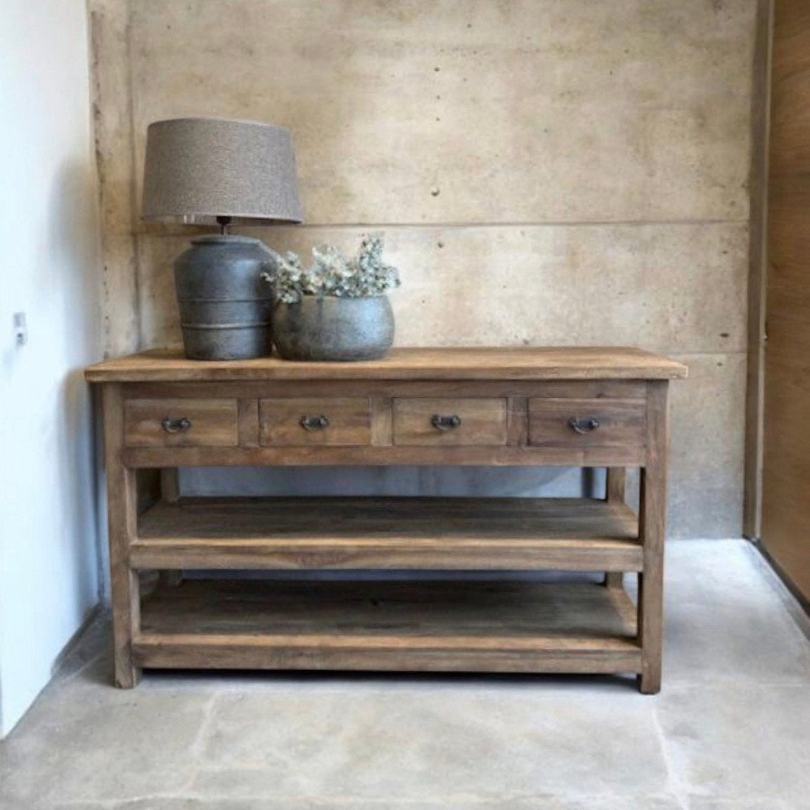 Teakhouten sidetable / dressoir 140, Ophalen, 100 tot 150 cm, -, -