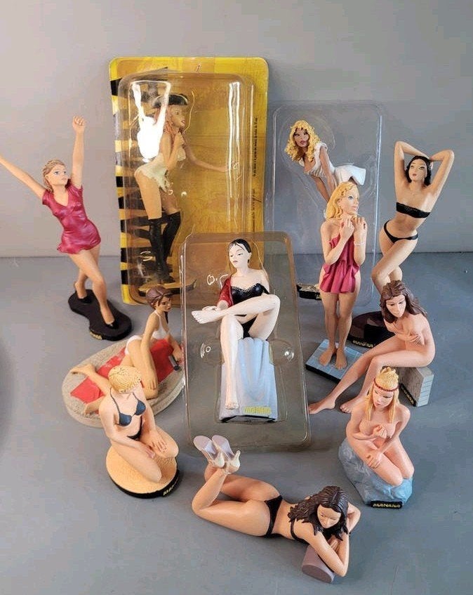 Vintage Milo Manara - 11 Beeldjes vrouwen / Statuettes resin, Ophalen of Verzenden, Zo goed als nieuw, Mens