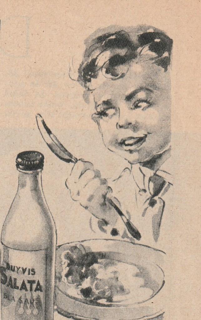 Retro reclame 1959 Duyvis Salata jongetje is er gek op, Verzamelen, Retro, Verzenden, Overige typen