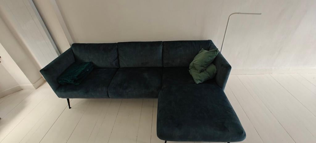 Eijerkamp Hoekbank Olie Blauw - Zo Goed als Nieuw, Ophalen, Zo goed als nieuw