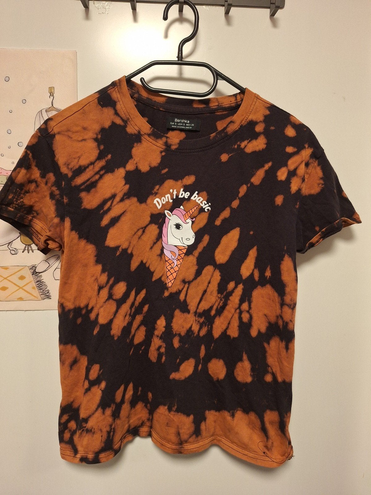 indeknoop.- unicorn tie dye shirt maat S, Verzenden, Korte mouw