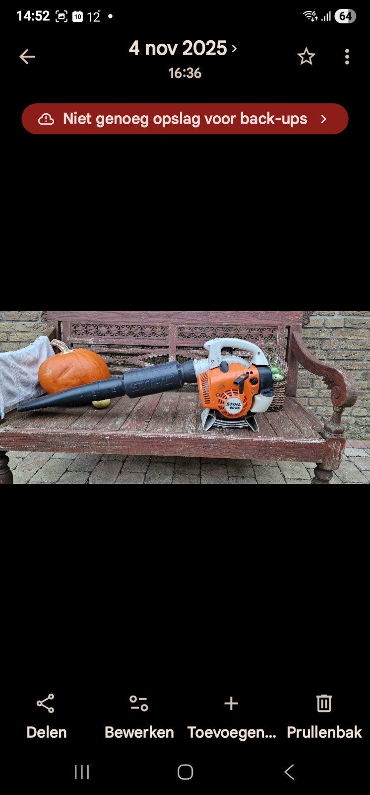 Stihl bladblazer - Krachtig en betrouwbaar, Gebruikt, Handgedragen, Ophalen of Verzenden, Stihl