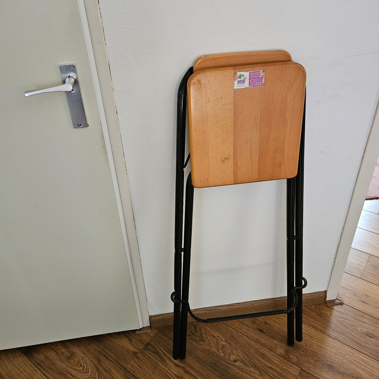 Opvouwbare kruk met rugleuning, Ophalen, Gebruikt, 60 tot 90 cm, 1 kruk