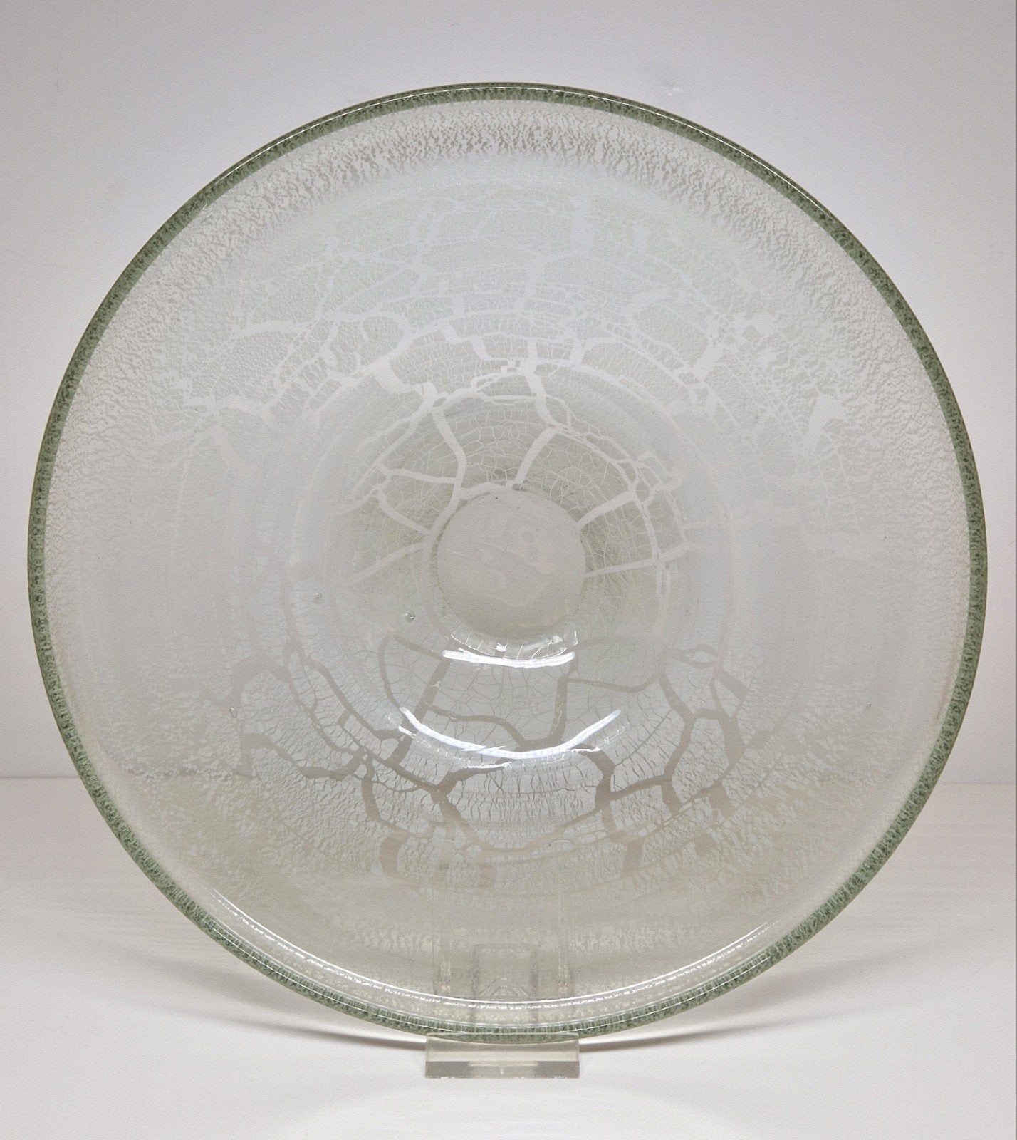 W.J. Rozendaal Kristalunie Maastricht craquelé schaal 1935., Antiek en Kunst, Antiek | Glas en Kristal, Ophalen of Verzenden
