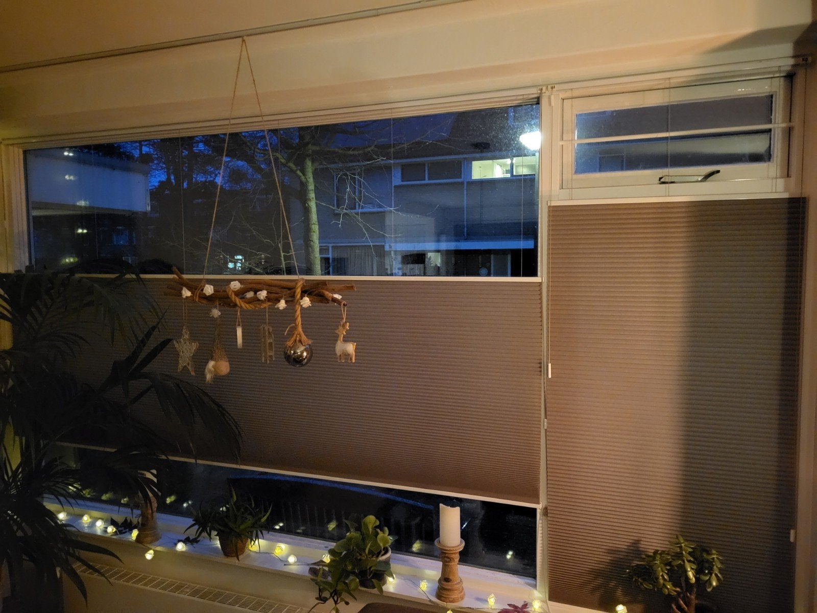 Plissé gordijnen dubbelwandig lichtbruin kwantum., Huis en Inrichting, Ophalen, Kwantum, Bruin, Isolerend