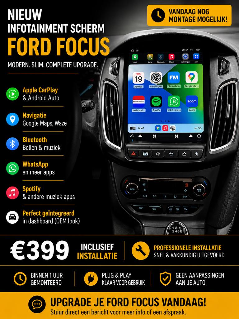Nieuw CarPlay Scherm Ford Focus, Ophalen of Verzenden, Nieuw