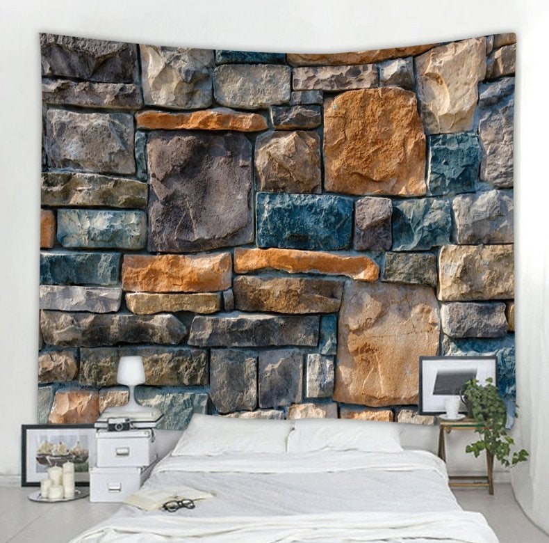 Gekleurde Stenen Wandkleed Wand Kleed Steen Muur Muurkleed, Verzenden, Nieuw, Wandkleed