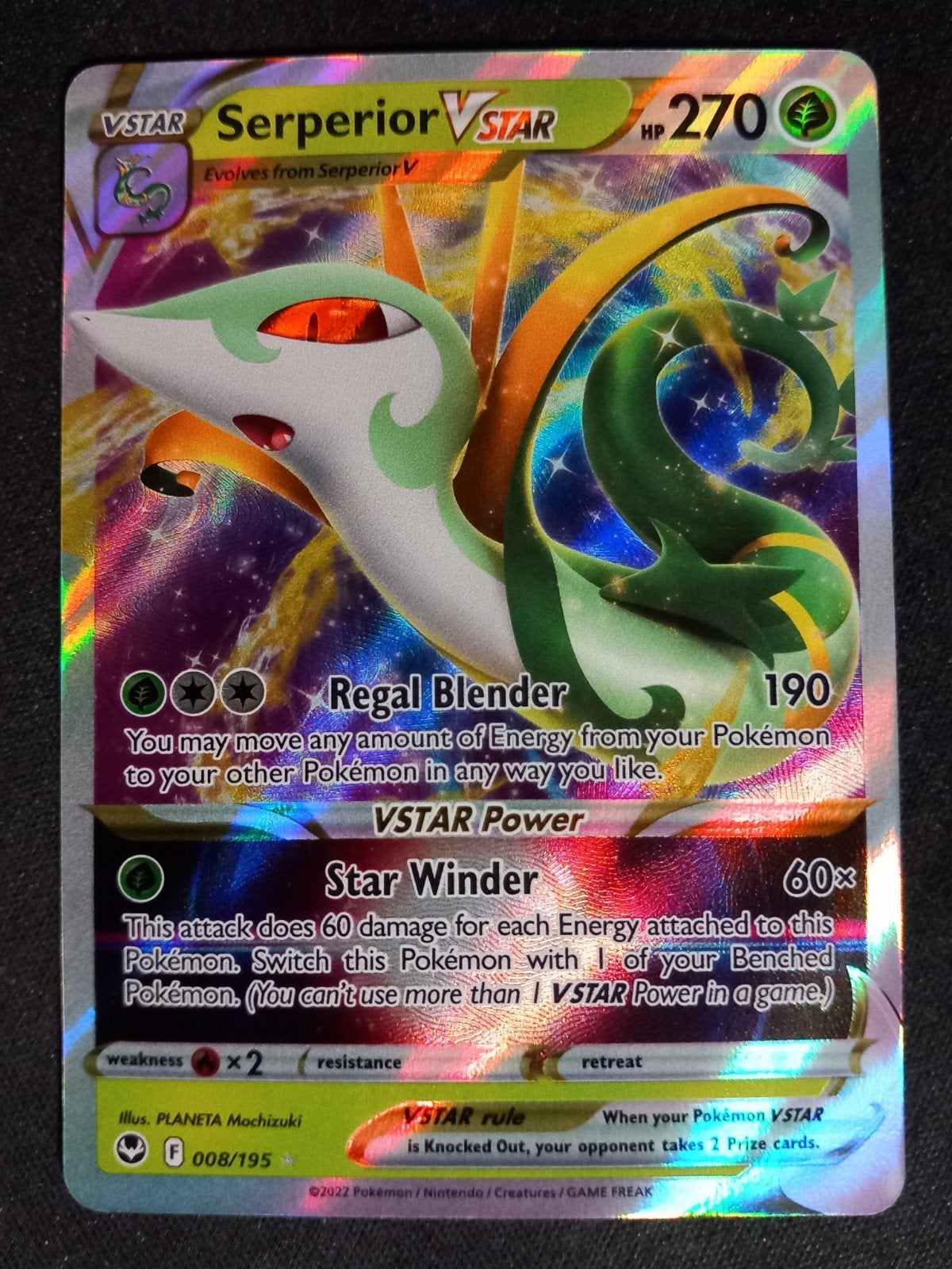 Serperior VSTAR 008/195 Silver Tempest Ultra Rare NM, Verzenden, Zo goed als nieuw, Losse kaart, Foil