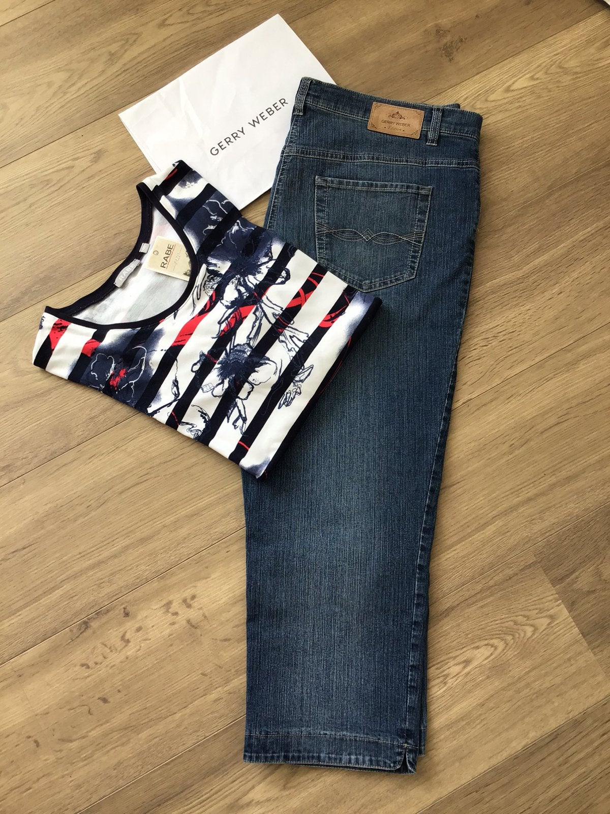 GERRY WEBER!LúxeJeans 46/48& RABE!Lúxe Top.Kwaliteit! Sámen:, Ophalen of Verzenden, Zo goed als nieuw, Maat 46/48 (XL) of groter