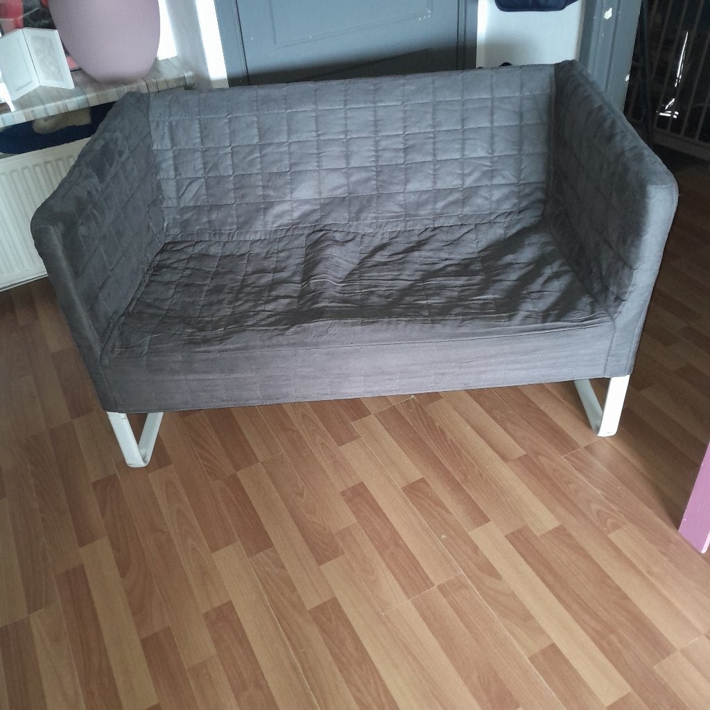 1 Ikea bank grijs / 1 geel, Ophalen, Gebruikt, Tweepersoons, Rechte bank