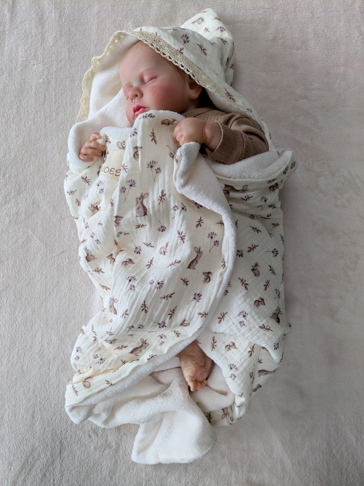 Wikkeldeken Baby | Handgemaakt -  katoen & wellness fleece, Overige kleuren, 70 cm, Nieuw, Handgemaakt