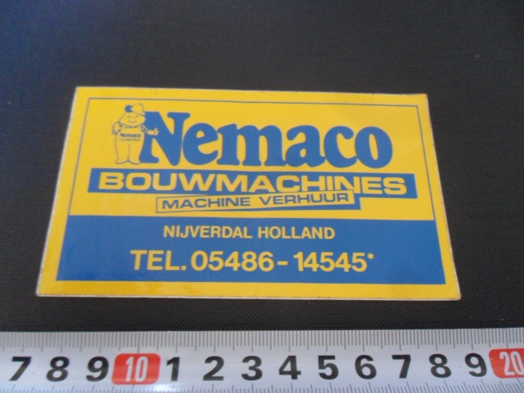 sticker Nijverdal NEMACO bouwmachines GY016*, Ophalen, Zo goed als nieuw