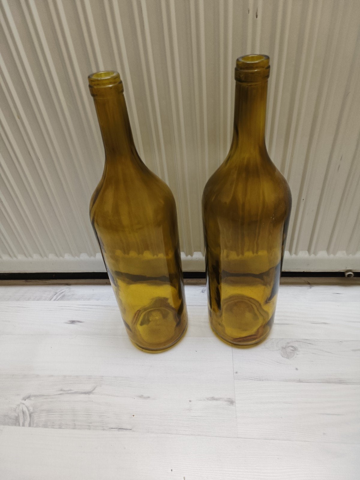 2 Vazen/ flessen, Ophalen, Geschikt voor droogbloemen, Groen, Glas