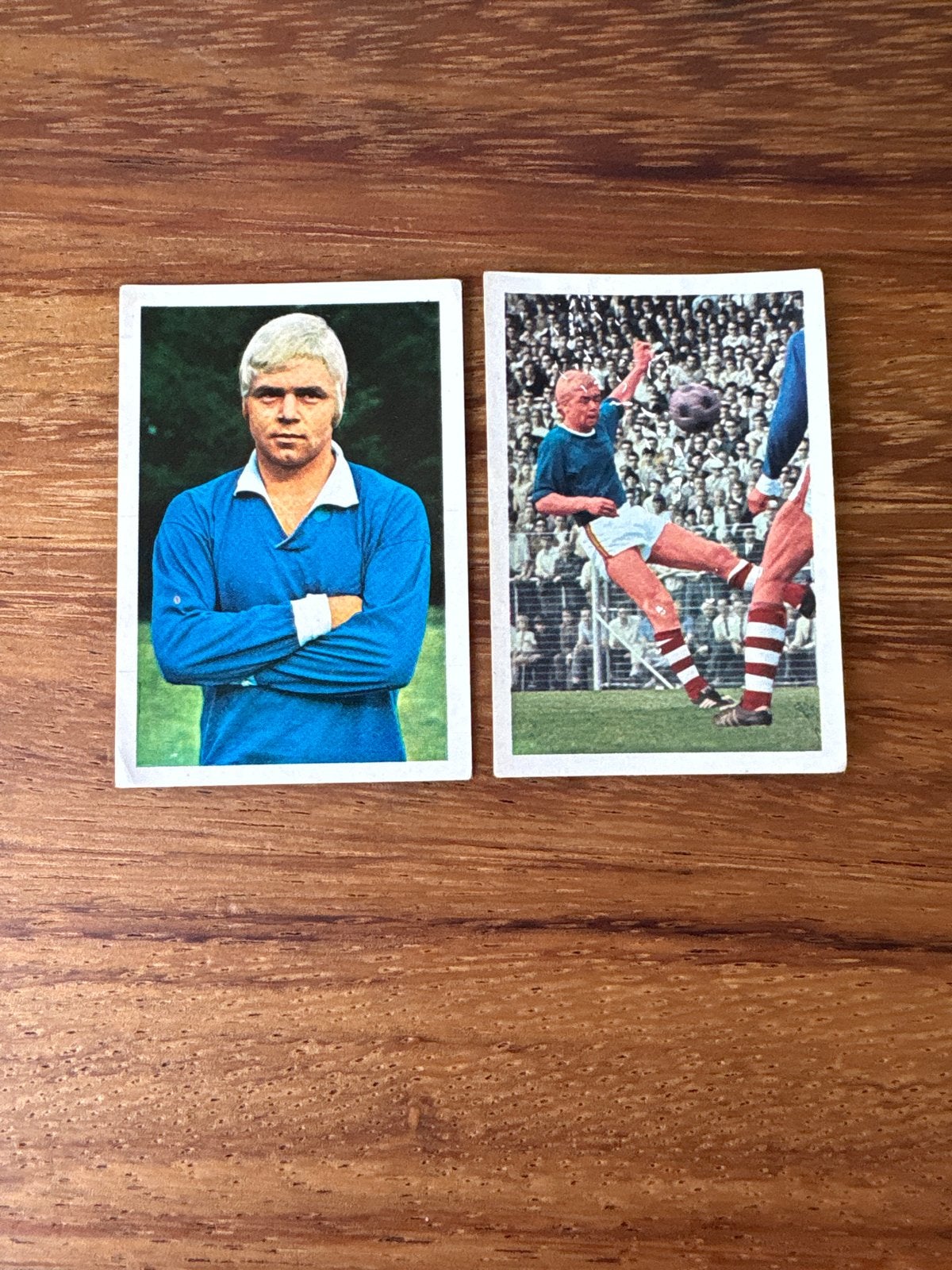 Vintage PSV Bengt Schmidt-Hansen voetbalplaatjes (2 stuks), Ophalen of Verzenden, Gebruikt, PSV, Poster, Plaatje of Sticker