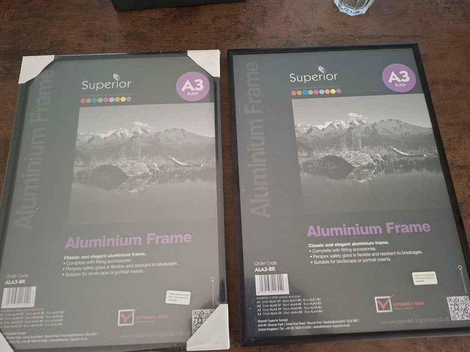 Nieuwe Aluminium Fotolijsten A3 Zwart - Set van 5, Hangend, Nieuw, Ophalen of Verzenden, Fotolijst