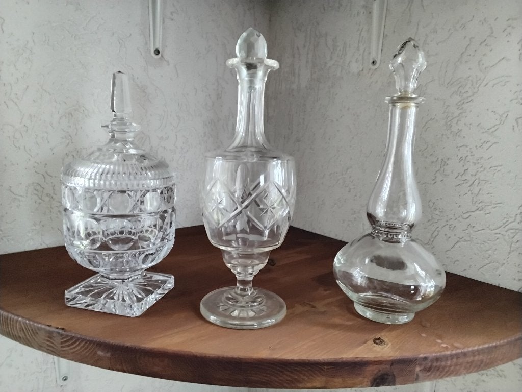 Karaf 3 glazen karaffen, Ophalen of Verzenden
