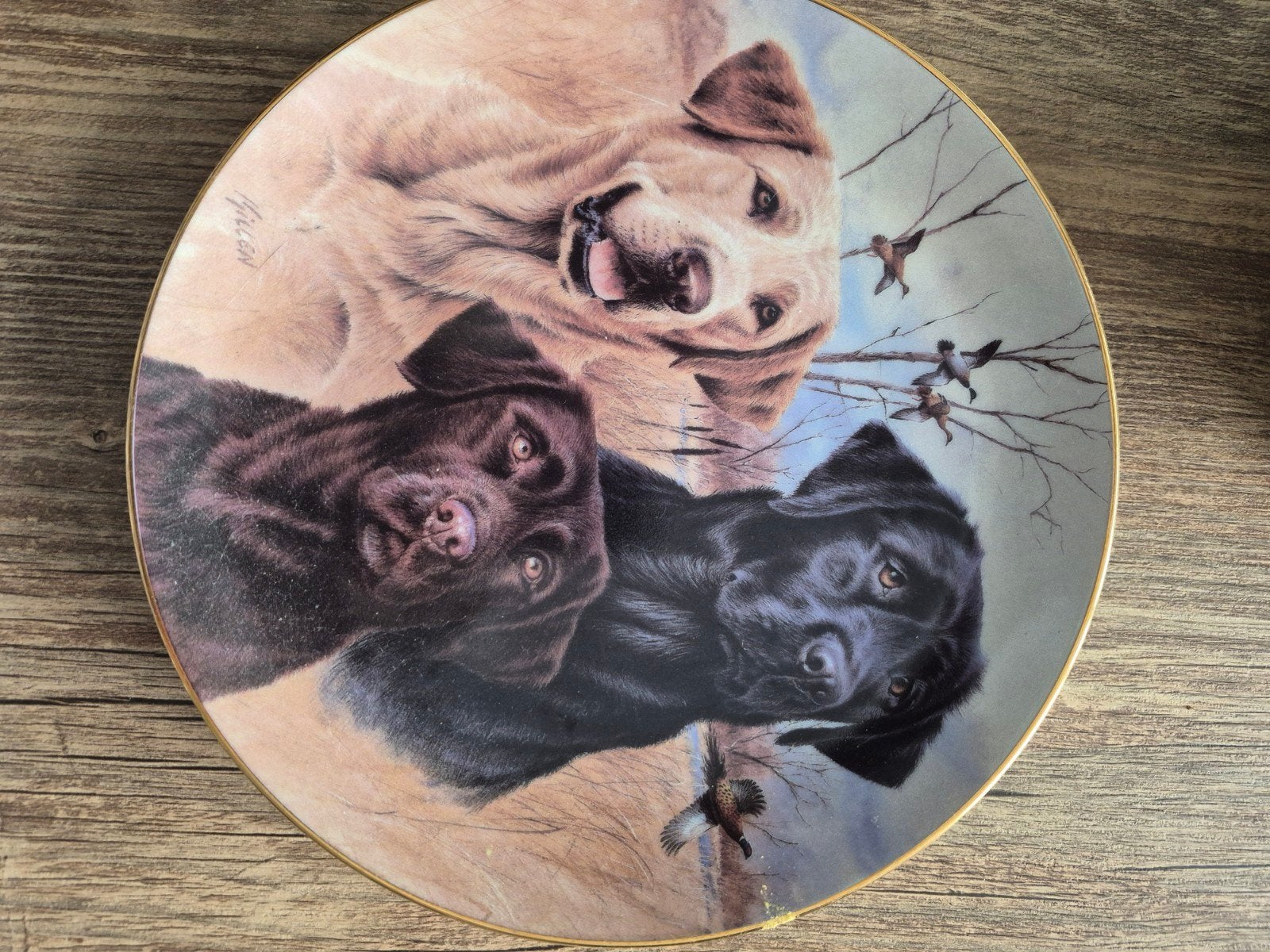 Jim Killen 'Three Labradors' sierbord, Wild Wings, Ophalen of Verzenden
