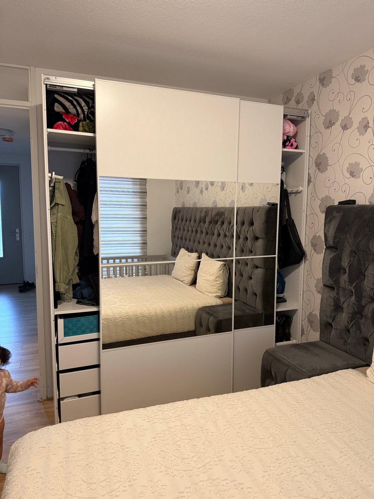 IKEA PAX Kast met Mehamn deuren - 200x235 cm, Ophalen, Zo goed als nieuw, Met deur(en), 200 cm of meer