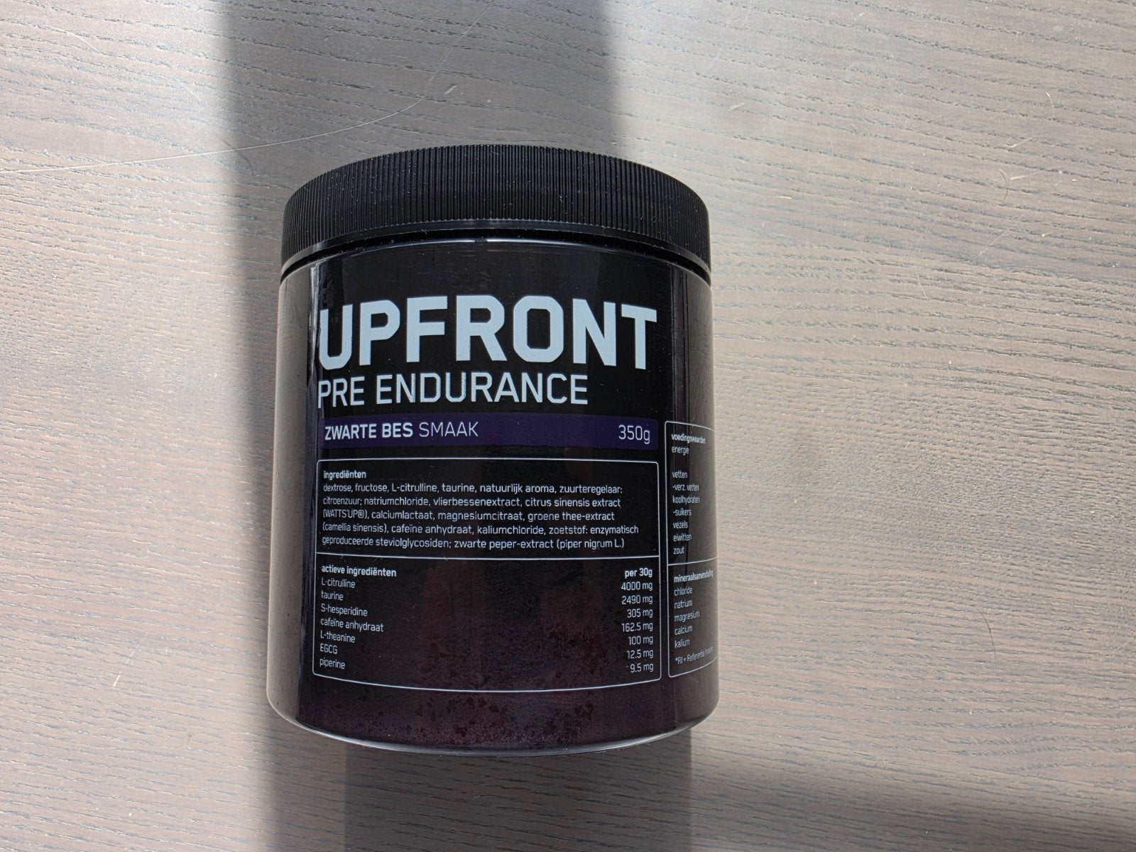 Upfront Pre Endurance Zwarte Bes Smaak - Pre-workout, Ophalen of Verzenden, Gebruikt, Poeder of Drank
