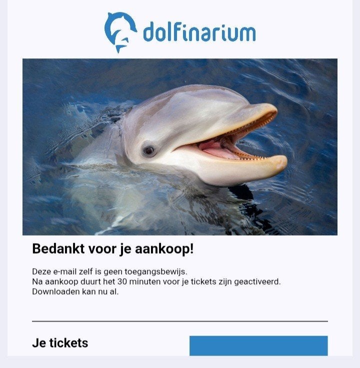 1x Dolfinarium Harderwijk – ticket, Tickets en Kaartjes, Drie personen of meer, Ticket of Toegangskaart