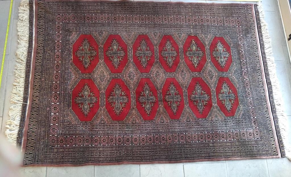 Dik Pakistaans Vloer/tafelkleed Afmetingen ca 195 x 123 cm, Antiek en Kunst, Ophalen of Verzenden