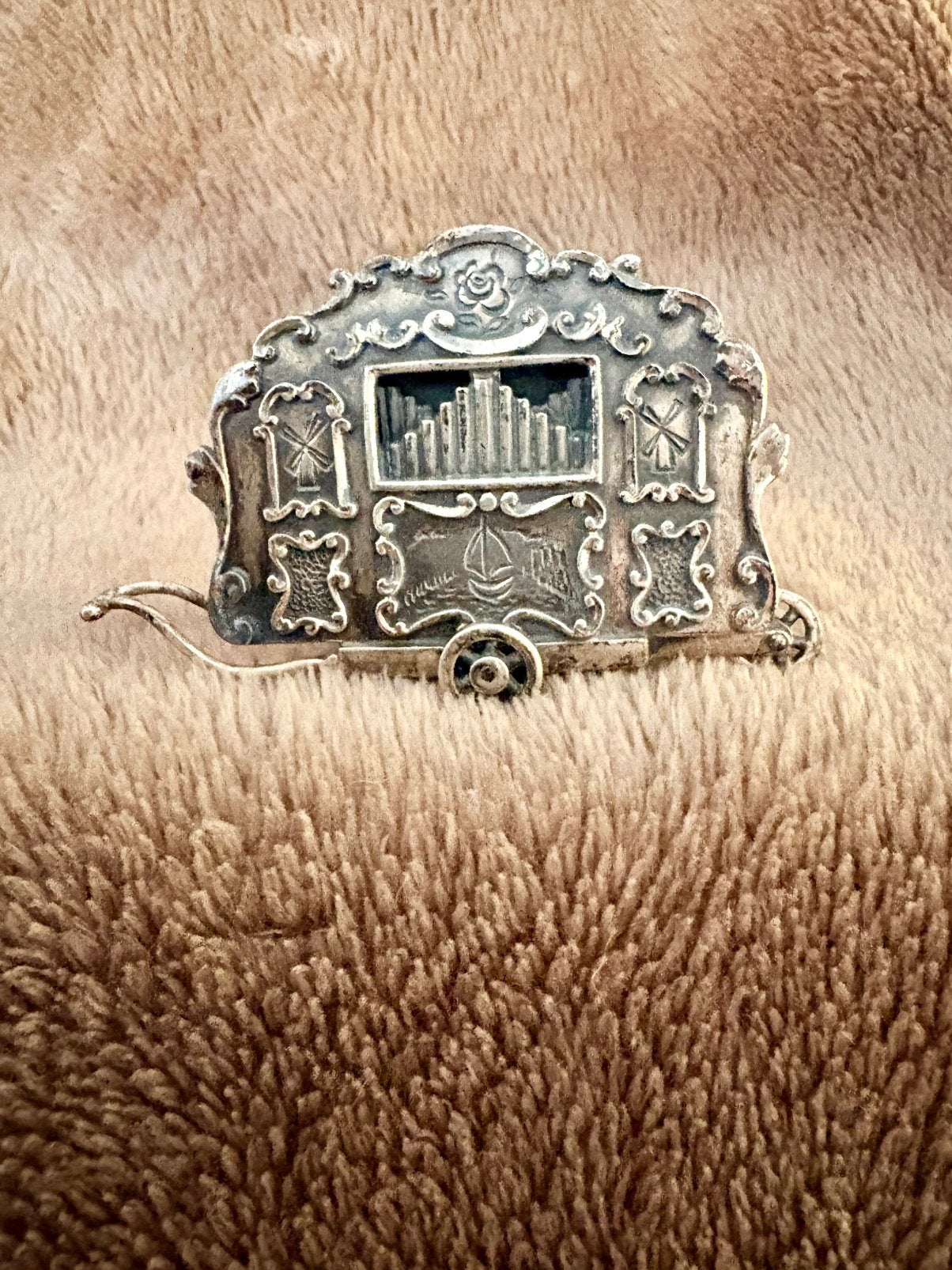 Zilveren 925 Draaiorgel Miniatuur, Verzenden, Zilver