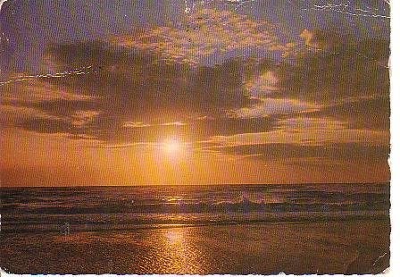 Ansichtkaart	Zee	& zonsondergang, Verzenden, 1960 tot 1980, Gelopen, Zuid-Holland