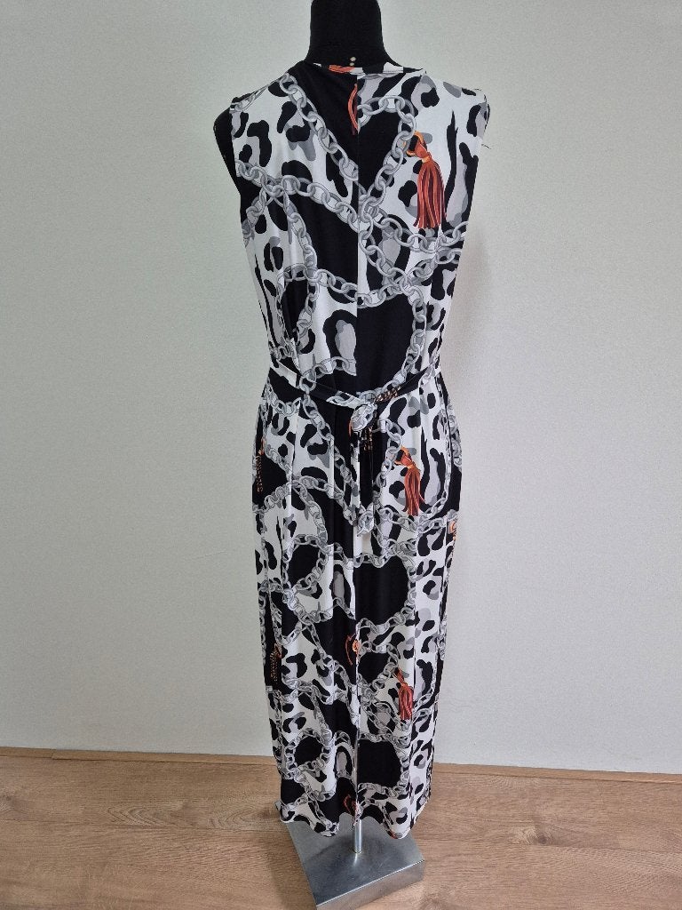 J222 - Lange Angelle Milan jurk maat L (1), Kleding | Dames, Maat 38/40 (M), Blauw, Ophalen of Verzenden, Zo goed als nieuw
