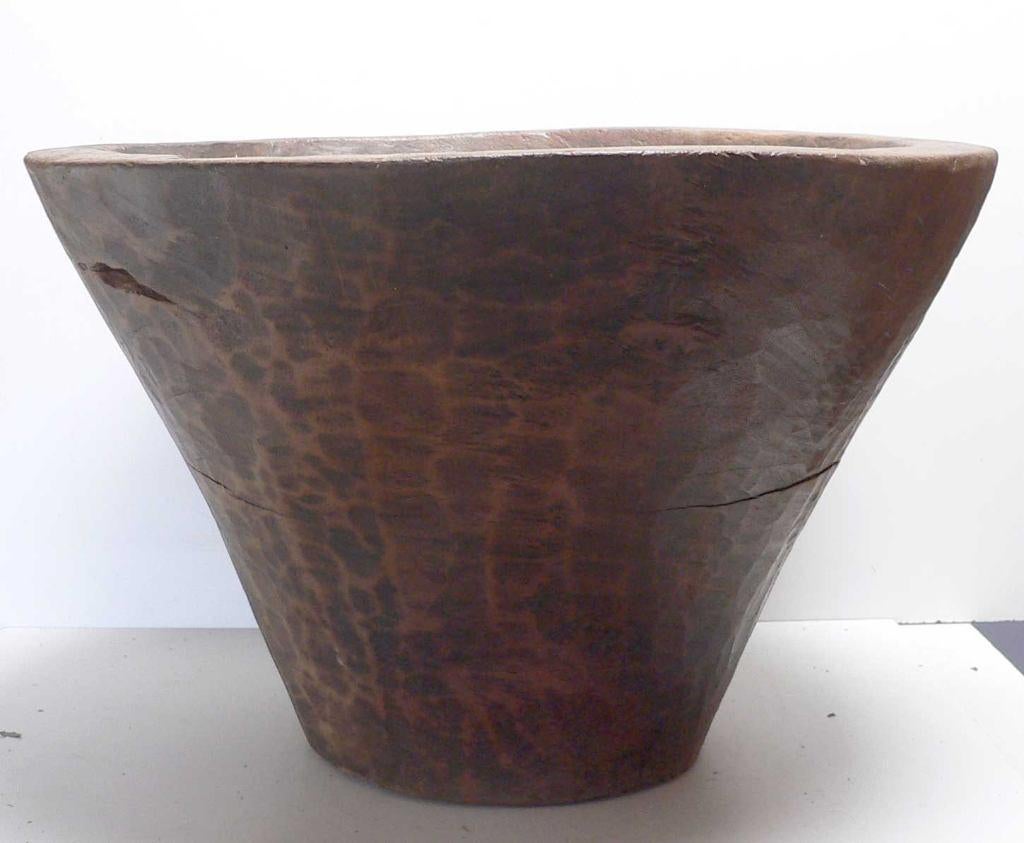 Geleefd hout VIJZEL bak VZ2 kom schaal pot vaas landelijk, Antiek en Kunst, Ophalen of Verzenden
