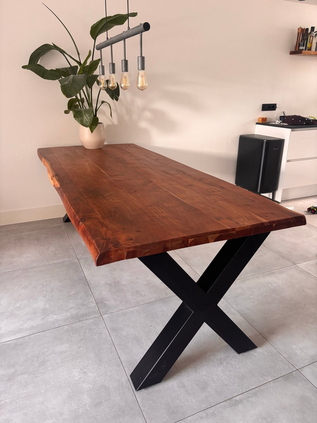 Robuuste eettafel 240x100 cm, Huis en Inrichting, Ophalen, Gebruikt, 100 tot 150 cm, 200 cm of meer