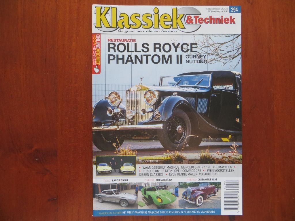 Klassiek & Techniek 294 Rolls-Royce Phantom II, Opel GT, Boeken, Auto's | Folders en Tijdschriften, Nieuw, Opel, Ophalen of Verzenden