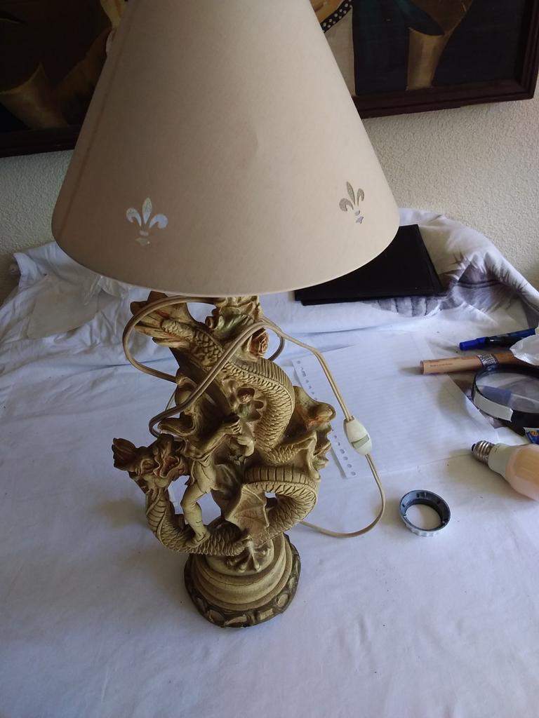 Oude Chinese vintage tafellamp hoog 55 cm retro art deco, Ophalen of Verzenden