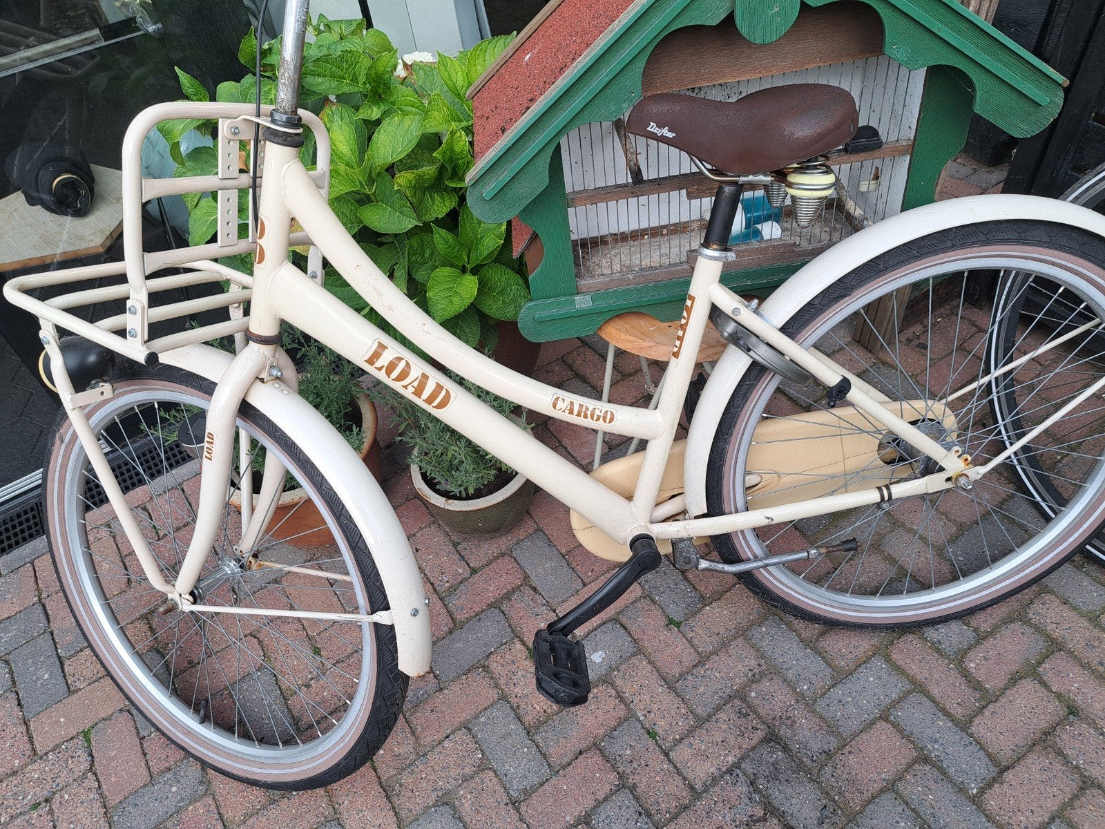 26 inc Degelijke Transportfiets 'LOAD CARGO' - Crème, Fietsen en Brommers, Fietsen | Bakfietsen, Terugtraprem, Gebruikt, Goederen