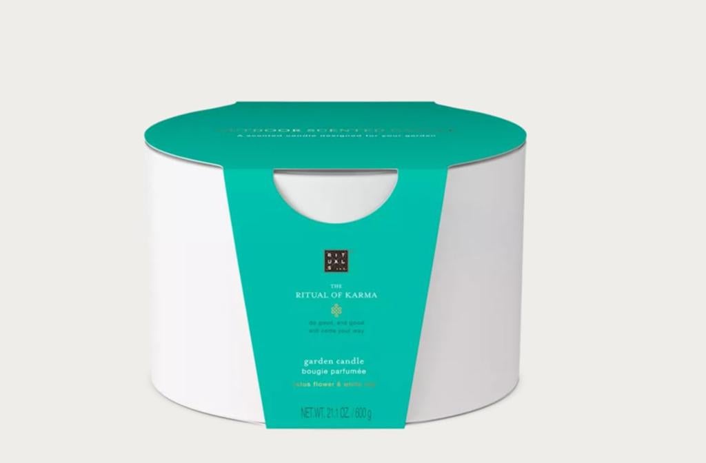 Rituals Karma outdoor scented candle 600 gram 🩵🎁😎 Nieuw!, Ophalen of Verzenden, Nieuw
