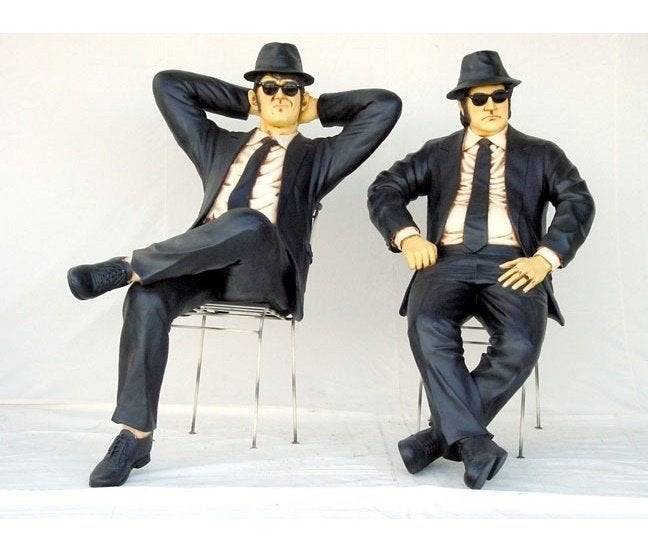 Blues Brothers zittend - incl stoel - levensgroot, Verzamelen, Ophalen, Nieuw, Overige typen