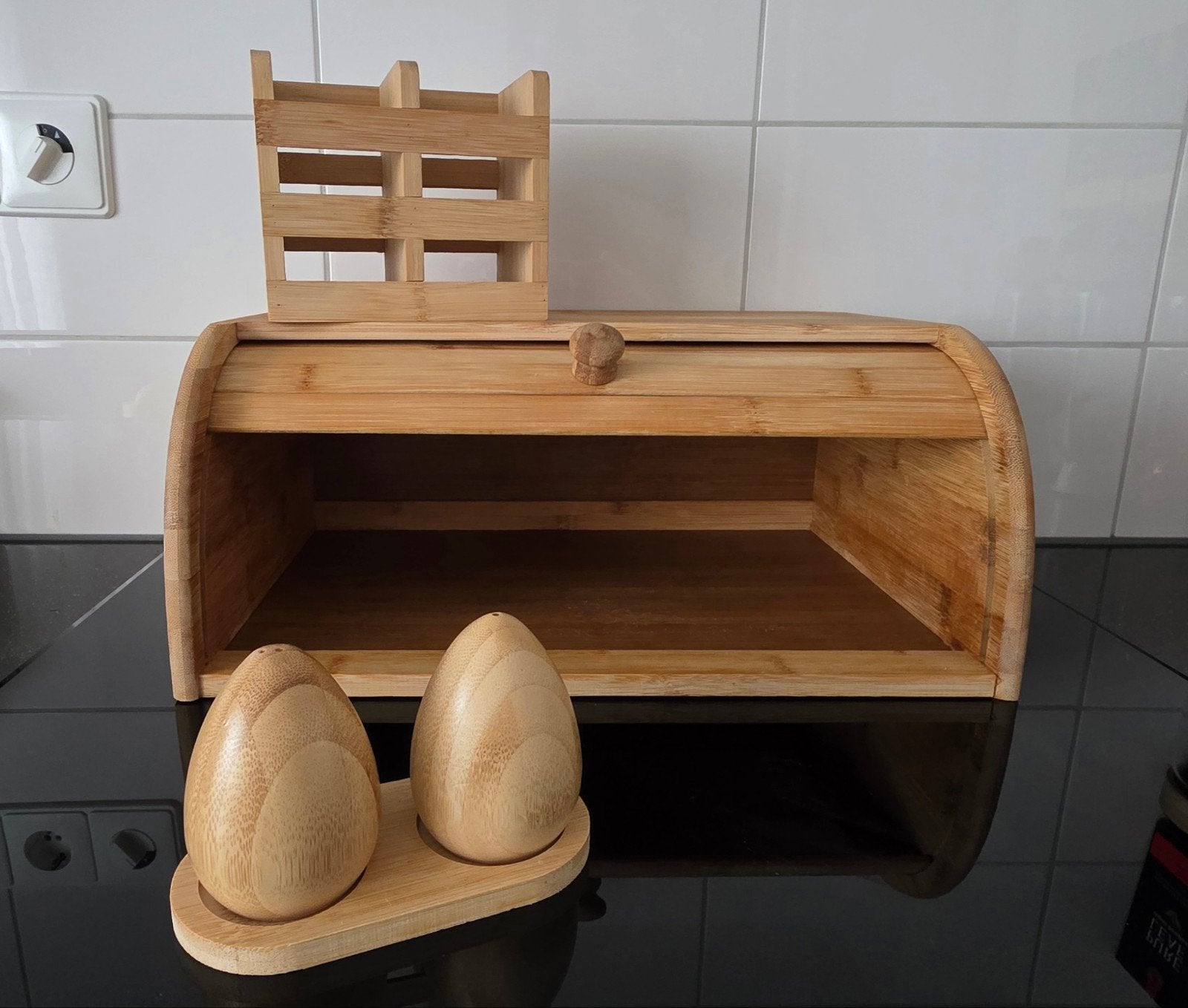 Bamboe Keukenset, Hout, Ophalen of Verzenden, Zo goed als nieuw, Broodtrommel