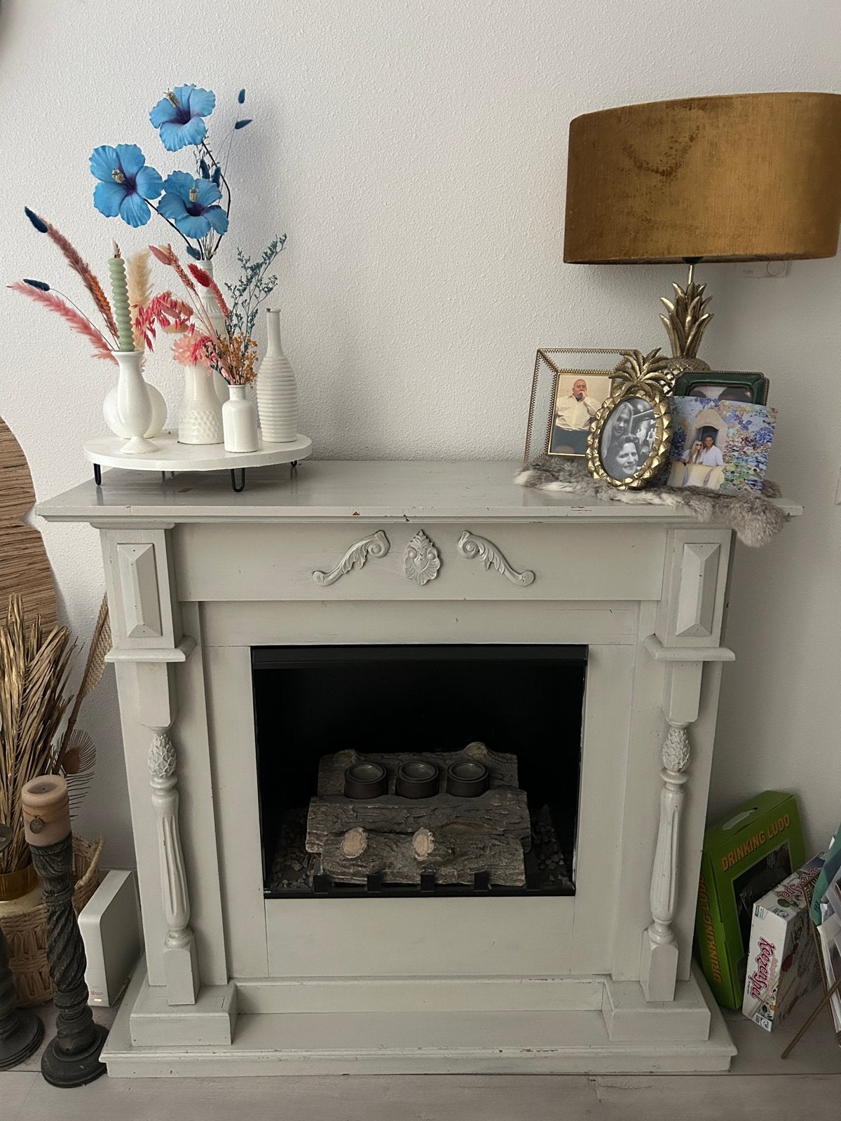 Decoratieve schouw met sfeerhaard, Ophalen, Hout, Gebruikt, Klassiek