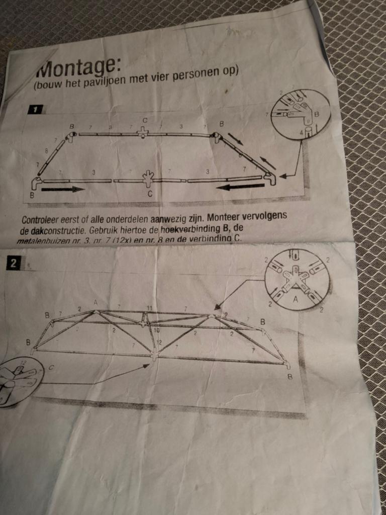 Tentopbouw voor partytent 6x4 m met een kapot dekzijL, Caravans en Kamperen, Ophalen