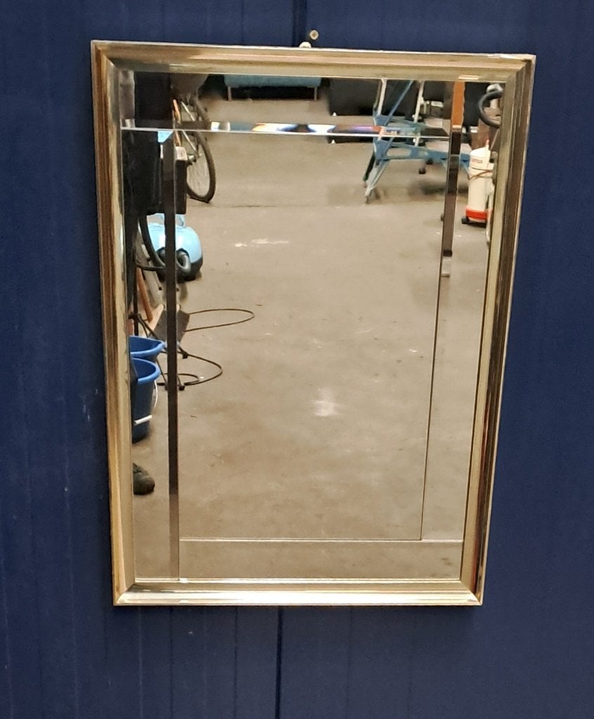 Zilverkleurige spiegel, facet geslepen, Ophalen, Gebruikt, Minder dan 100 cm, Rechthoekig