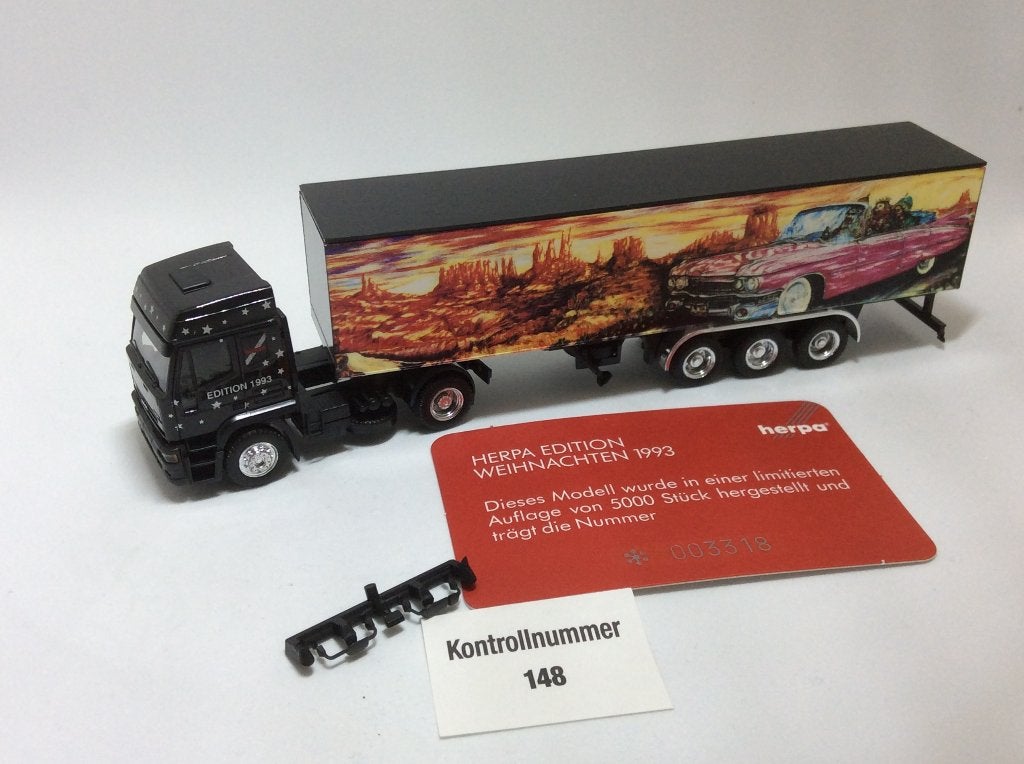 Herpa 53. Iveco Eurotech oplegger Kerst 1993. 1:87, Ophalen of Verzenden, Nieuw, Bus of Vrachtwagen, Herpa