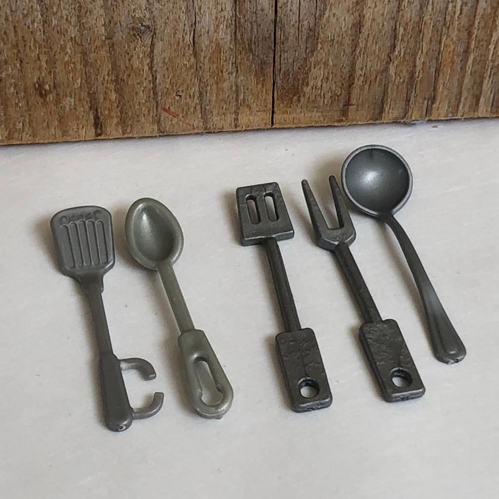 Grijs Barbie keuken gereedschap bestek keuken gerei, Ophalen of Verzenden, Zo goed als nieuw, Toebehoren