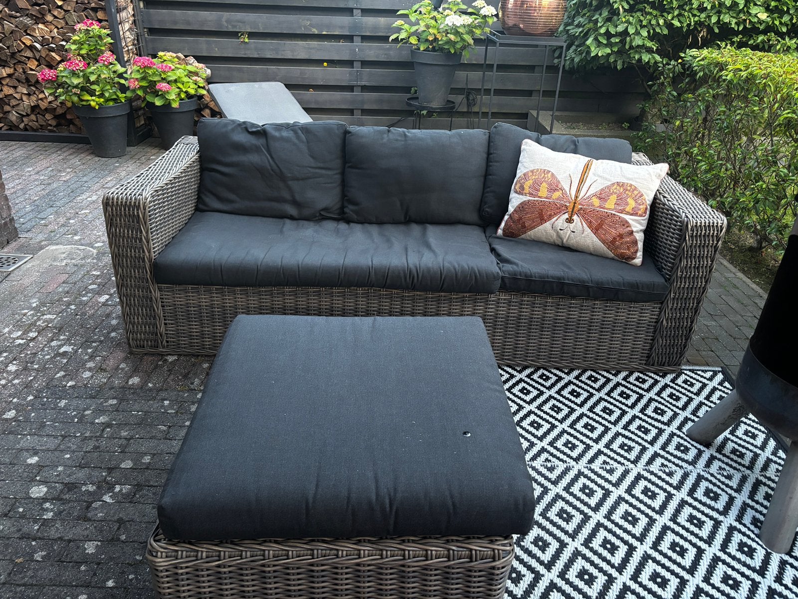 Lounge bank, Ophalen, Gebruikt, 3 zitplaatsen, Loungeset