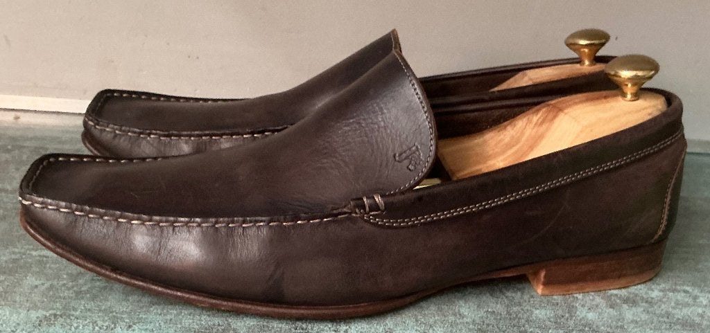 Joss. Italiaanse leren loafers. Mt 45., Loafers, Bruin, Joss, Ophalen of Verzenden