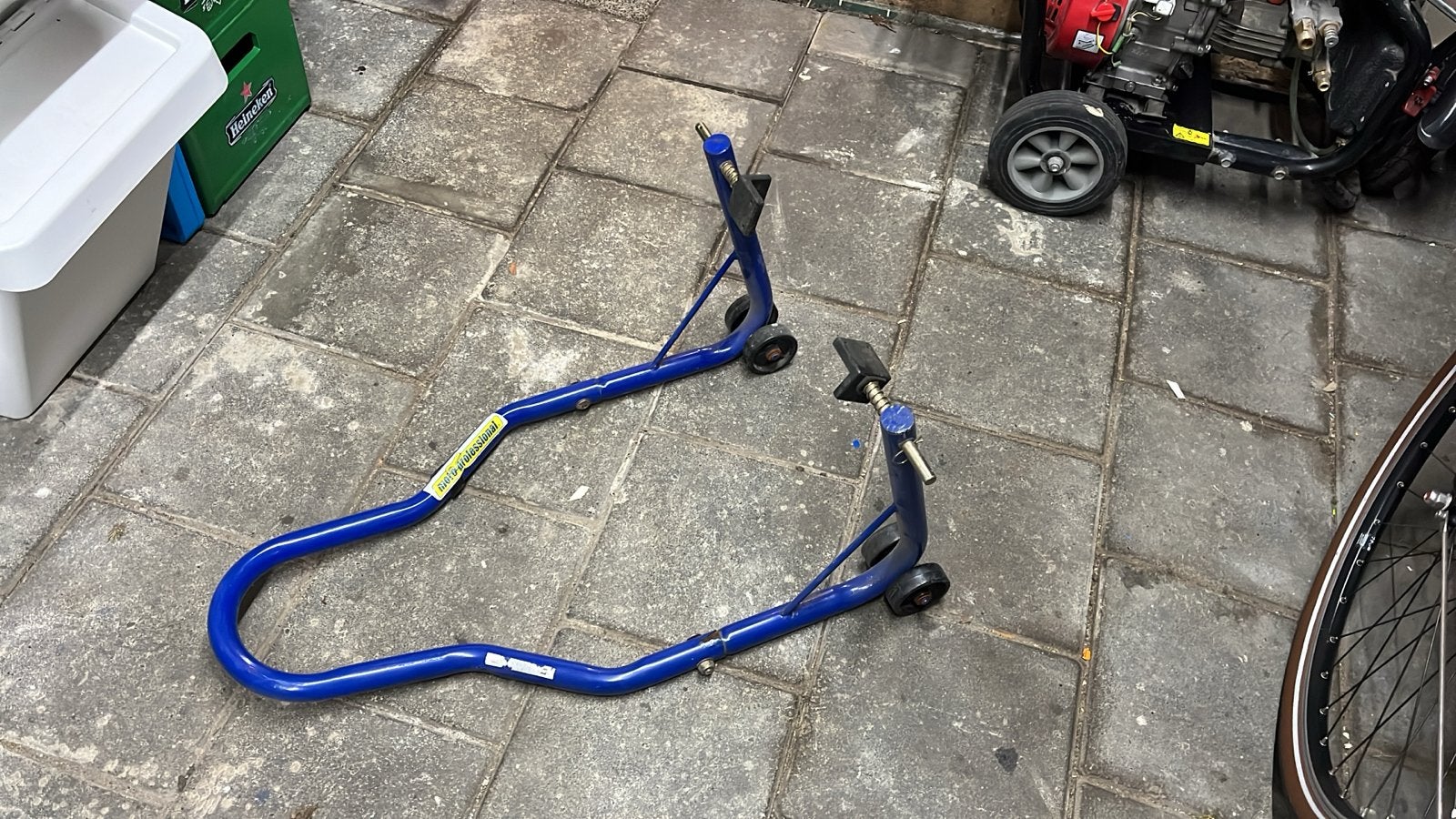 Motoprofessional Paddockstand - Blauw, Ophalen, Gebruikt