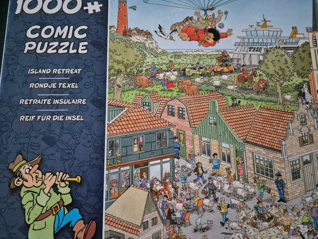 Puzzel Jan van Haasteren 1000 Rondje Texel, Ophalen of Verzenden, 500 t/m 1500 stukjes, Zo goed als nieuw, Legpuzzel